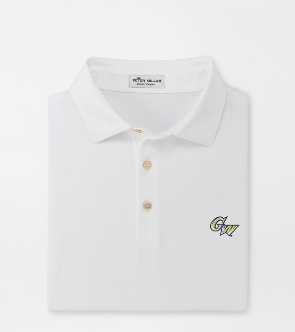 George Washington University Solid Performance Jersey Polo (Sean Self Collar)