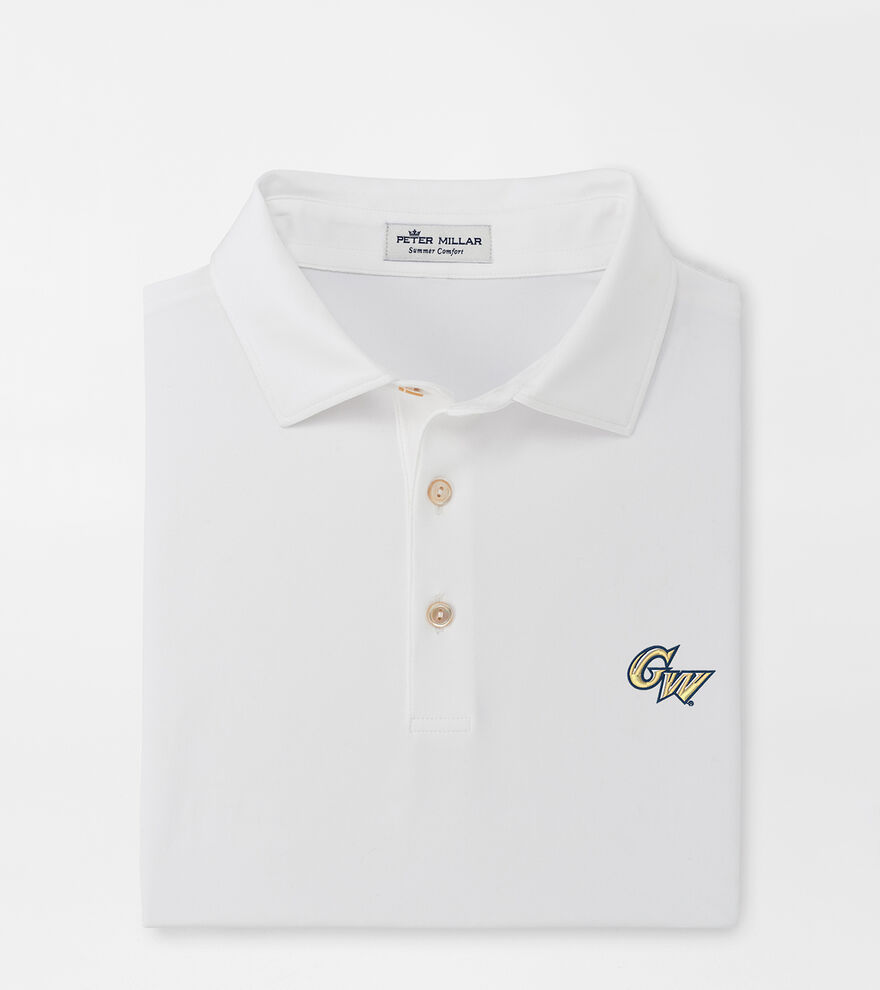 George Washington University Solid Performance Jersey Polo (Sean Self Collar) image number 1