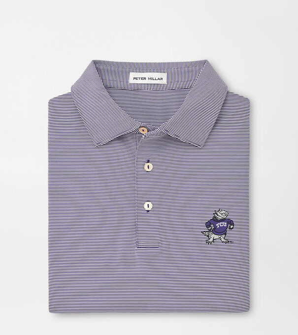 TCU Vault Jubilee Stripe Performance Polo