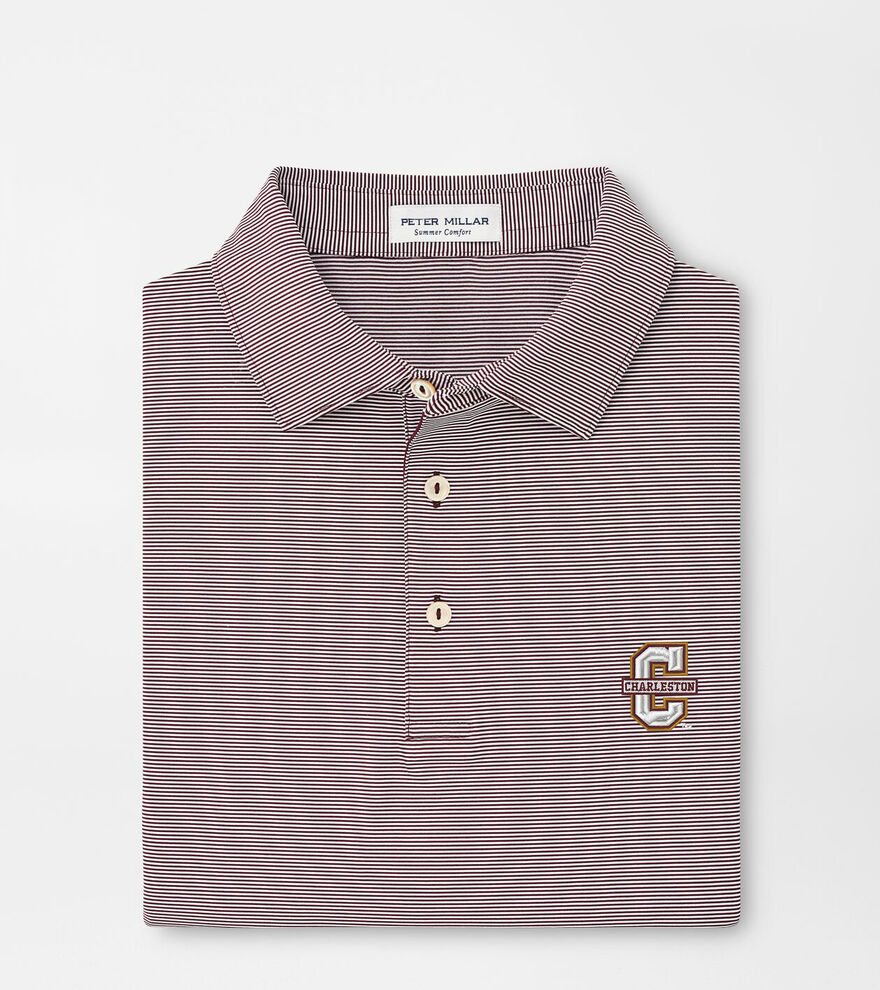 College of Charleston Jubilee Stripe Performance Polo image number 1