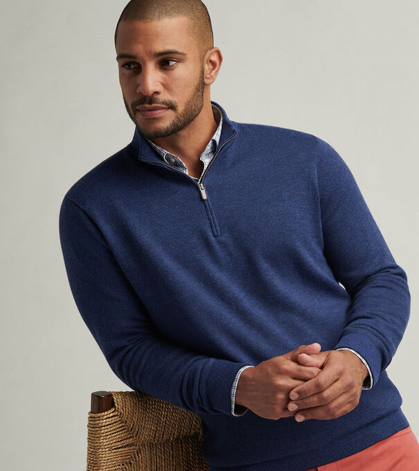 Coolspun Birdseye Quarter-Zip Sweater