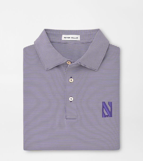 Northwestern Jubilee Stripe Performance Polo