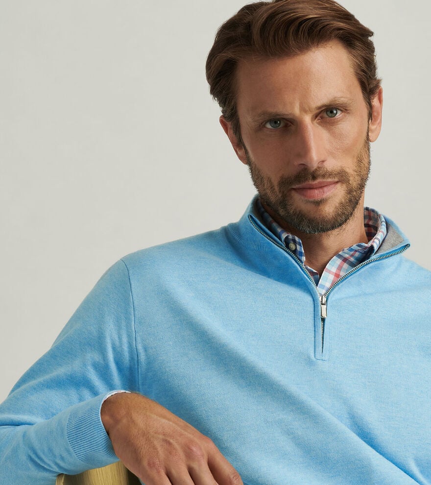 Coolspun Cotton Quarter-Zip Sweater image number 5