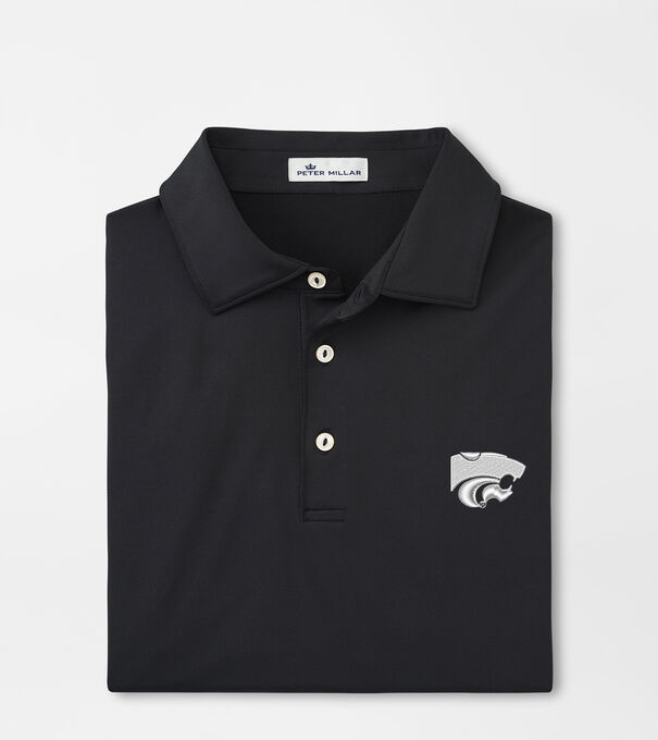 Kansas State Solid Performance Jersey Polo (Sean Self Collar)