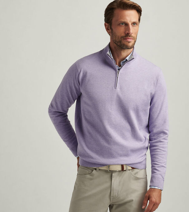 Coolspun Cotton Quarter-Zip Sweater