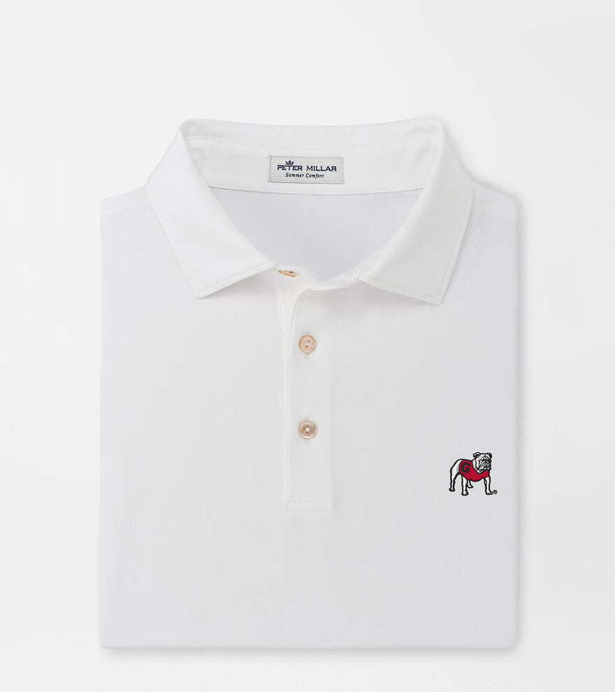 Georgia Standing Bulldog Solid Performance Jersey Polo (Sean Self Collar) image number 1