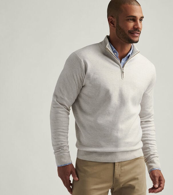 Coolspun Cotton Quarter-Zip Sweater