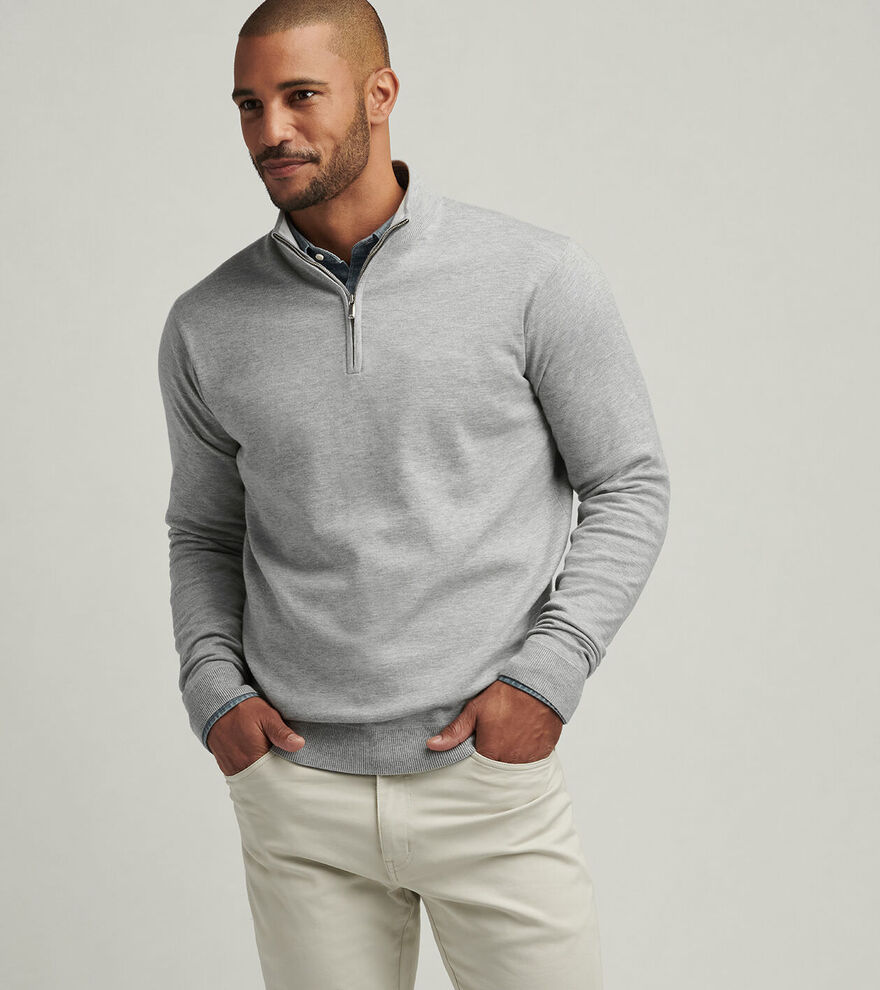 Coolspun Cotton Quarter-Zip Sweater image number 2