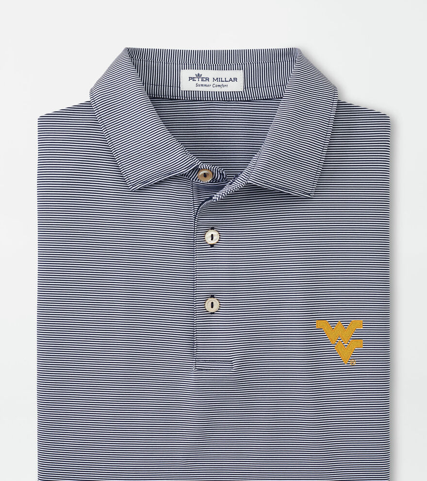 West Virginia Jubilee Stripe Performance Polo image number 1