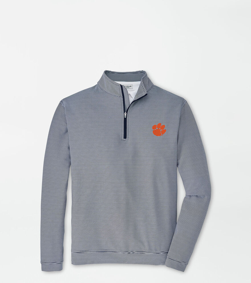 Clemson Perth Sugar Stripe Performance Quarter-Zip image number 1