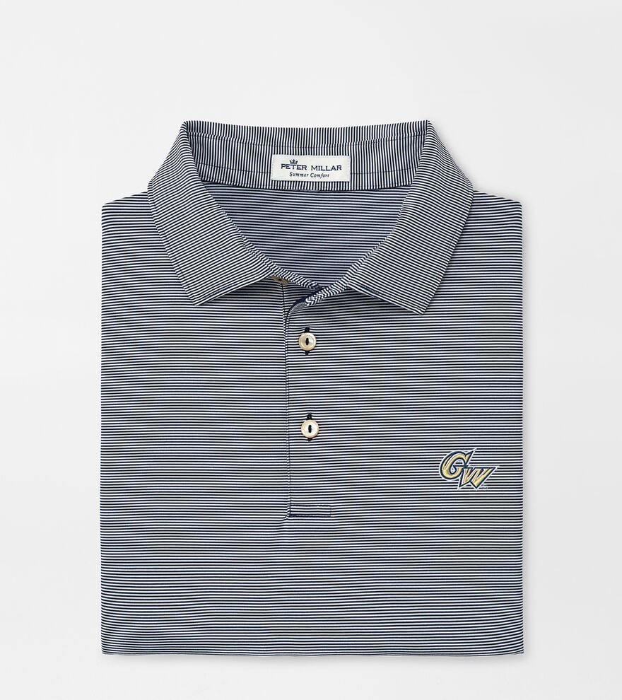 George Washington University Jubilee Stripe Performance Polo image number 1