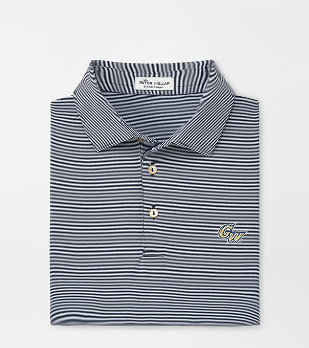 George Washington University Jubilee Stripe Performance Polo