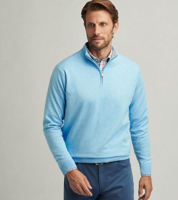 Coolspun Cotton Quarter-Zip Sweater