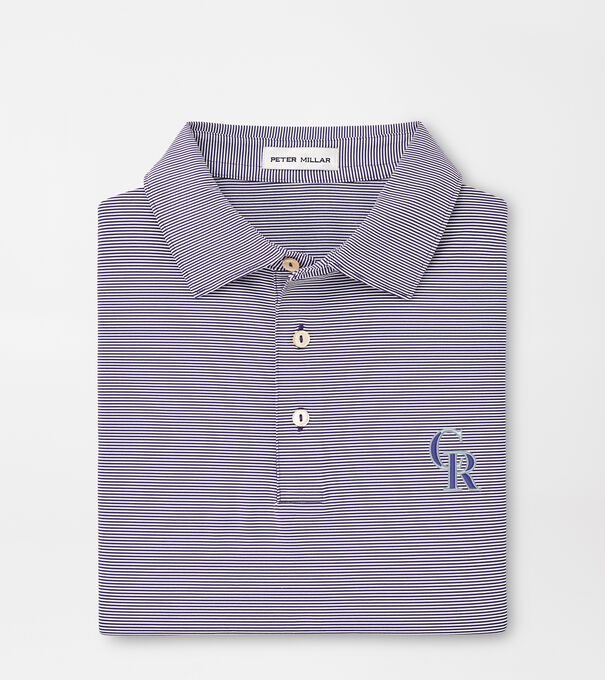 Colorado Rockies Jubilee Stripe Performance Polo
