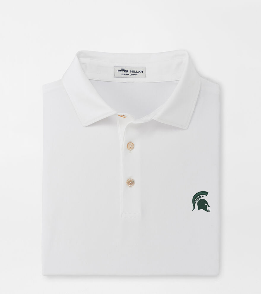 Michigan State Spartans Solid Performance Jersey Polo (Sean Self Collar) image number 1