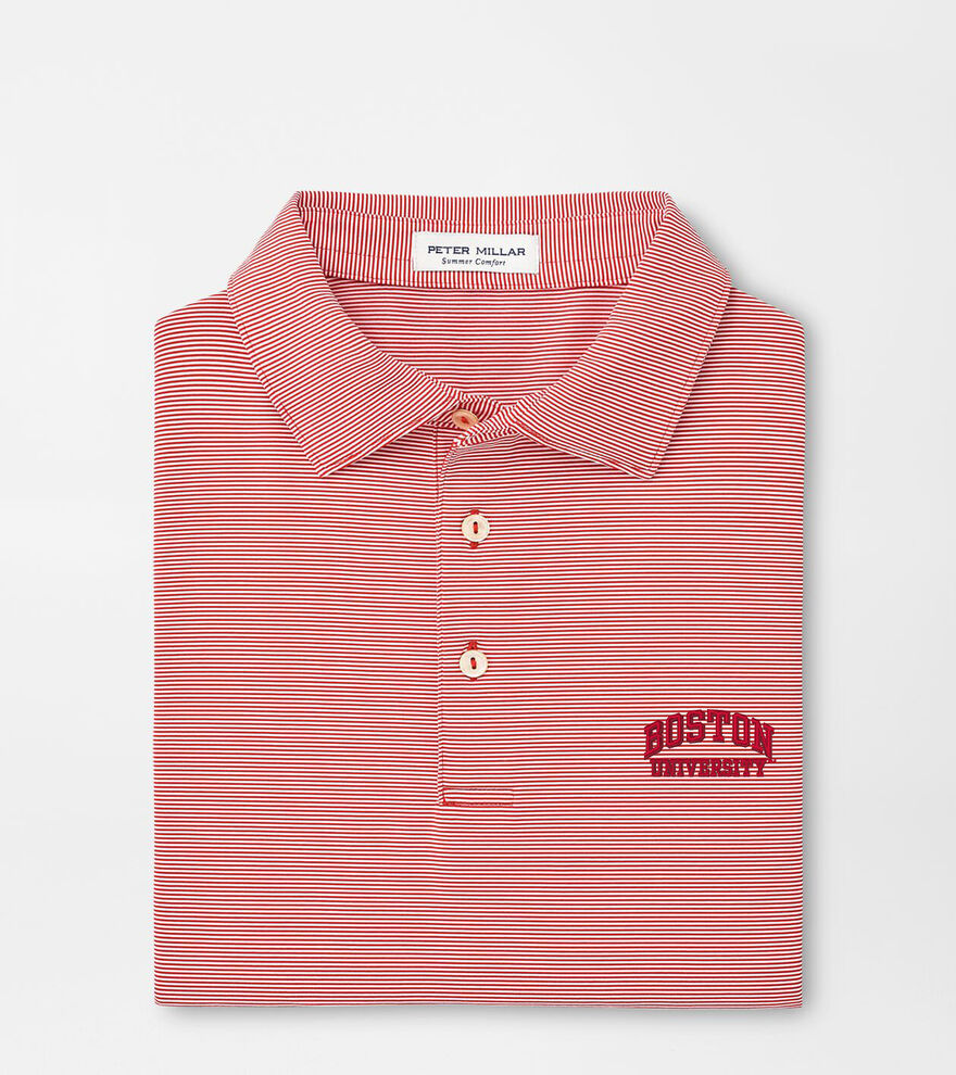 Boston University Jubilee Stripe Performance Polo image number 1