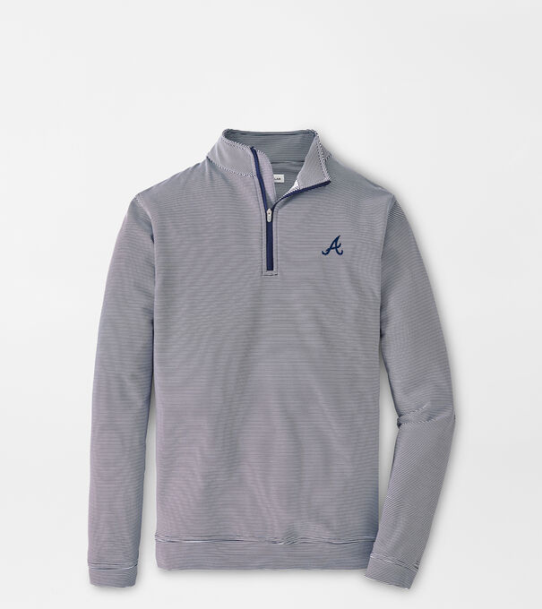 Atlanta Braves Perth Sugar Stripe Performance Quarter-Zip