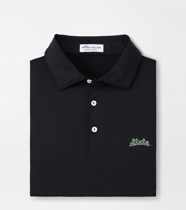 Michigan State Vault Solid Performance Jersey Polo (Sean Self Collar)