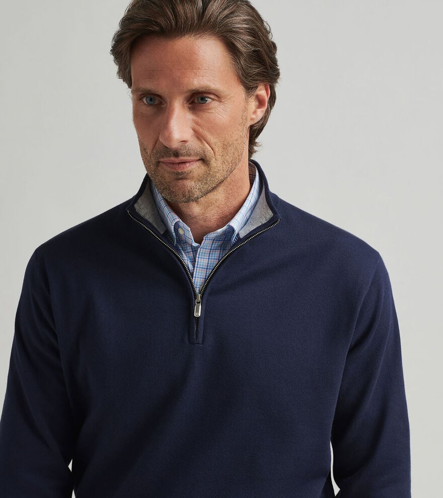 Coolspun Cotton Quarter-Zip Sweater image number 5