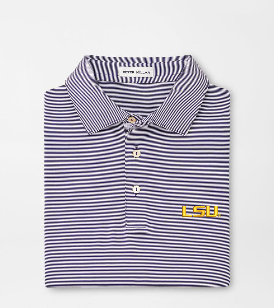 LSU Jubilee Stripe Performance Polo image number 1