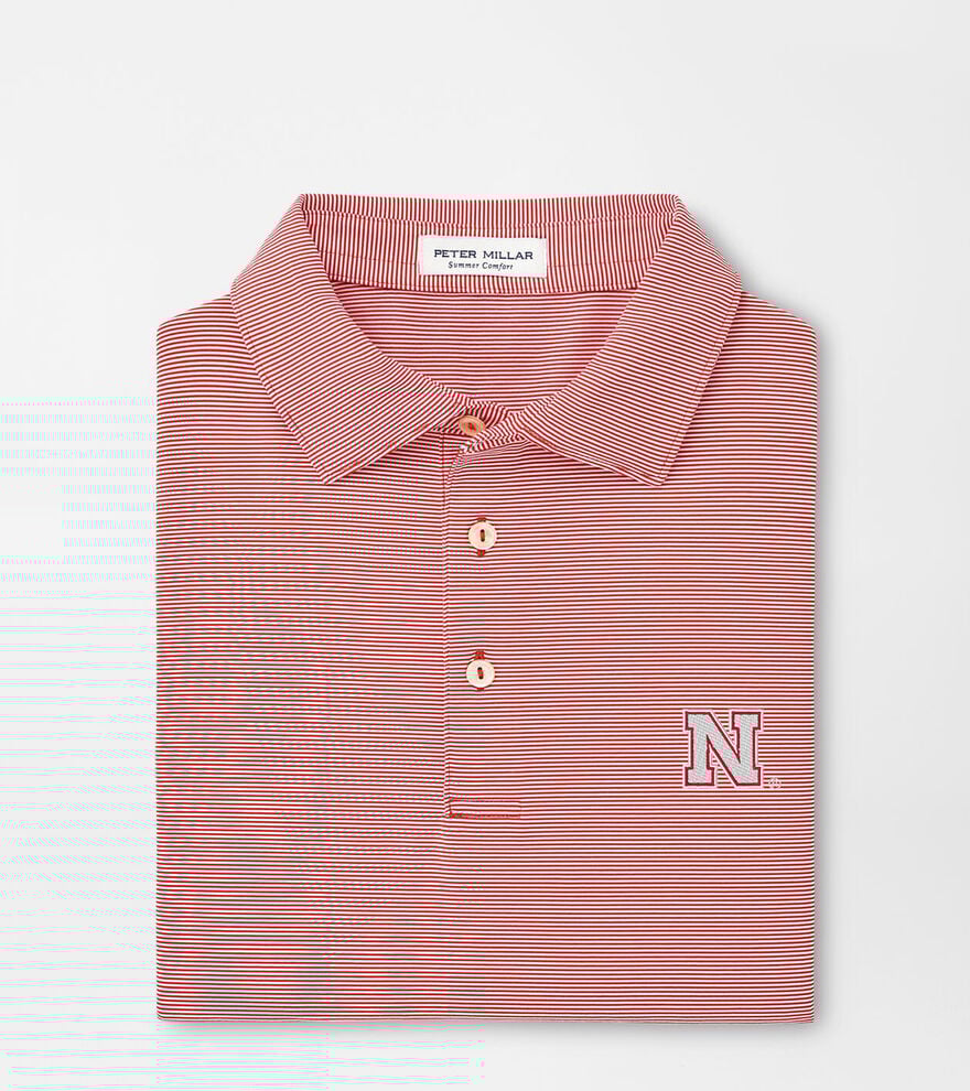 Nebraska Jubilee Stripe Performance Polo image number 1
