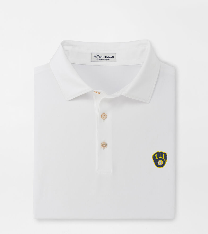 Milwaukee Brewers Solid Performance Jersey Polo image number 1