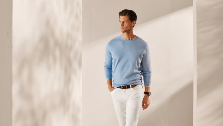The Voyager Sweater in Tahoe Blue